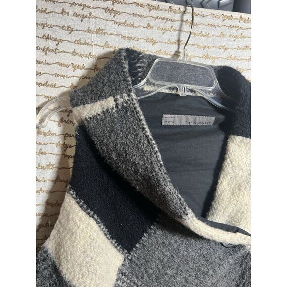 Zara Wool Vest Dark Academia Grunge Goth Plaid Patchwork Size Small.    N - Picture 4 of 6